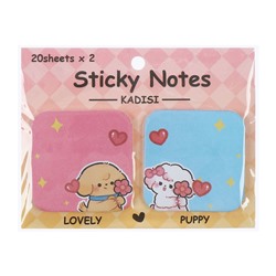 Набор блоков с липким краем «Милашки», 2 штуки, 51×51 мм, 20 листов × 2 цвета, МИКС