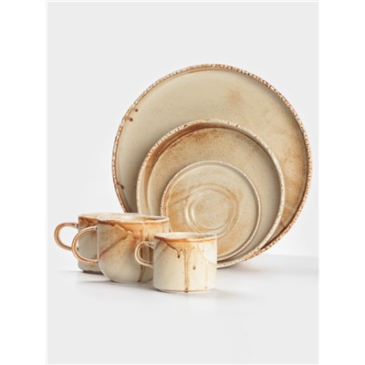 Тарелка глубокая Magistro Organic brown, 1 л, 25.2×25×5.3 см, фарфор, бежевая