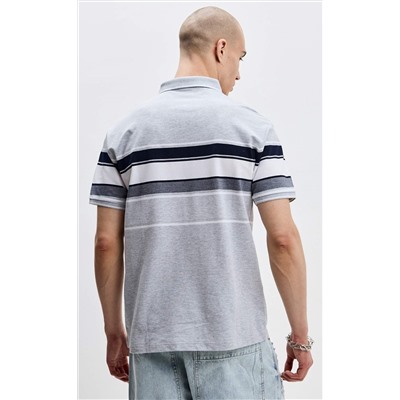 Футболка-поло F411-07-5174 grey melange