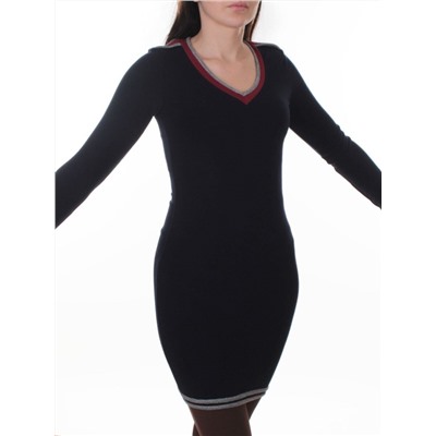 7424 DK. BLUE Платье женское (60% полиэстер,30% вискоза,10% эластан)