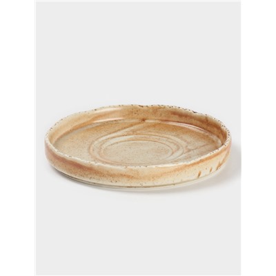 Блюдце Magistro Organic brown, d=14 см, универсальное, фарфор, бежевое