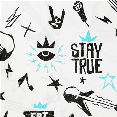 Наволочка 50х70см "STAY TRUE - оставайся верным", с клапаном-запахом, перкаль 115г/м2, хлопок 100%, упаковка ПП 22х30см, "Домашняя мода" (Россия)