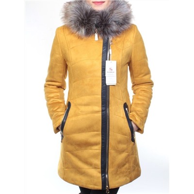 5193 YELLOW Парка женская зимняя (150 гр синтепон, искусственный мех)