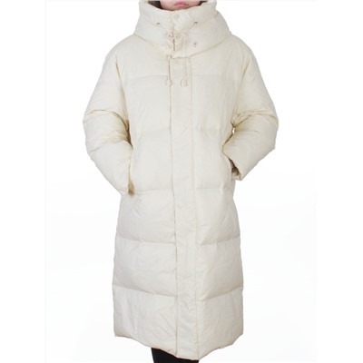 3063 MILK WHITE Пальто пуховое женское оверсайз (утиный пух)