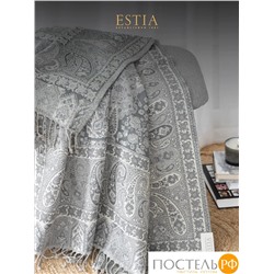 Estia ЭЛДА Плед св.сер. 130х170 см, 1 пр., 90% хлоп./10% мерин.шерсть, 208 гр/м2