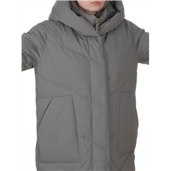8836 GRAY/GREEN Пальто зимнее женское (150 гр. холлофайбер)