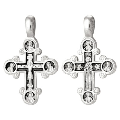 Крест из серебра литье частичное чернение