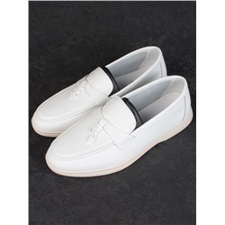 03-B416-1 WHITE Лоферы женские (натуральная кожа)