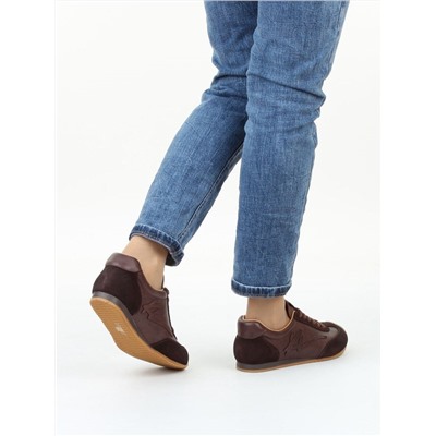 03-A885-5 BROWN Кроссовки женские (натуральная кожа, натуральная замша)