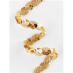 Тесьма декоративная с пайетками, 15 мм, 9.1±0.5 м, цвет золотой