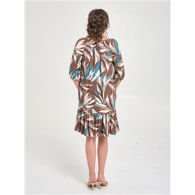 Платье короткое с оборкой