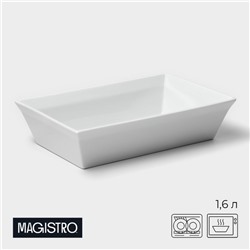 Форма для выпечки Magistro White gloss, 1.6 л, 27×17×6.3 см, жаропрочный фарфор, белая