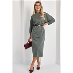 Платье трикотажное цвета хаки