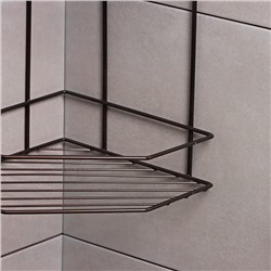 Полка угловая для ванной 2-х ярусная «Эконом», 220×220×115 мм, цвет медная искра