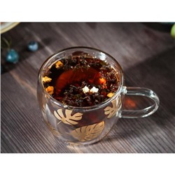 Кружка с двойными стенками Magistro «Дуо. Тропики», 160 мл, 12.5×9×7.5 см, стекло, прозрачная