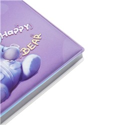 Записная книжка подарочная на гребне, 80 листов в линейку, цветной блок, обложка ПВХ 3D, Мишка, 10×10.5 см