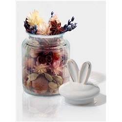 Банка для сыпучих Доляна «Зайка в золотом», 950 мл, с керамической крышкой, стекло, прозрачная