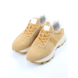 04-PCJ98-5 SAND Кроссовки демисезонные женские (натуральная замша, текстиль)