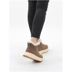 04-PAML08-2Z BROWN Ботинки зимние женские (натуральная замша, 100% шерсть, натуральный мех)