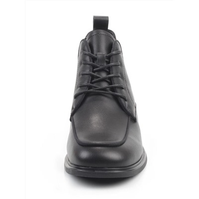 01-M43-23 BLACK Ботинки демисезонные женские (натуральная кожа, байка)