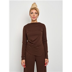 Лонгслив трикотажный шоколадного цвета