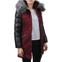 5157 BURGUNDY Дубленка с мехом