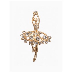 Брошь «Балерина» ан лер, белая в золоте