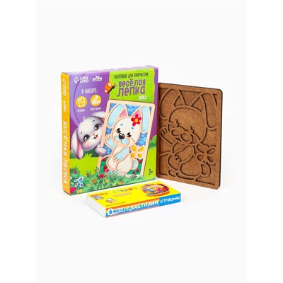 Картина пластилином «Зайка», 21×15 см, набор для творчества