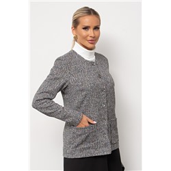 Жакет трикотажный тёмно-серый с накладными карманами Сьюзи №1
