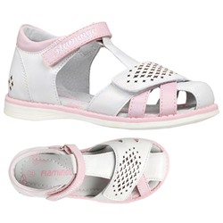 Туфли летн Flamingo 241с-з6-4440 бел/роз