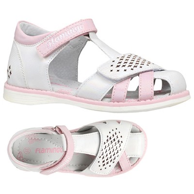 Туфли летн Flamingo 241с-з6-4440 бел/роз