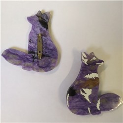 Брошь Лиса чароит 8.5 см