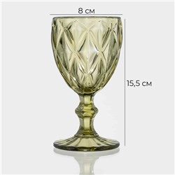 Бокалы для вина Magistro «Круиз», 250 мл, набор 2 шт., стекло, зелёные