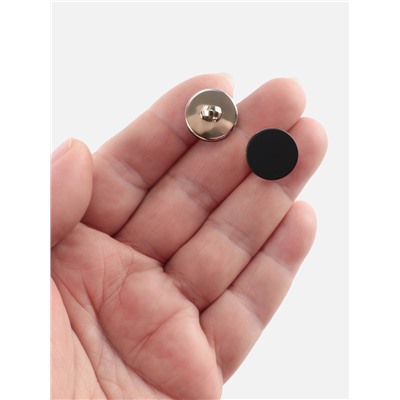 Пуговицы на ножке, пластиковые, d=15 мм, набор 10 шт., матовые, чёрные
