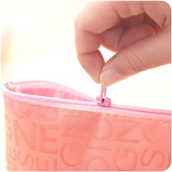 Косметичка компактная текстильная на молнии с буквами, 19*11 см.