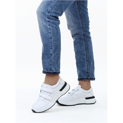 03-YG452-1 WHITE Кроссовки женские (натуральная кожа)