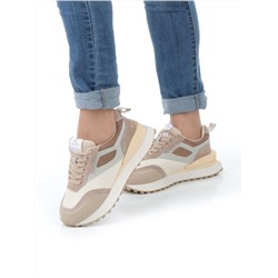 05-A603-2 BEIGE Кроссовки женские (натуральная кожа, натуральная замша)