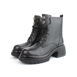 04-M3-H207 BLACK Ботинки зимние женские (натуральная кожа, натуральный мех)