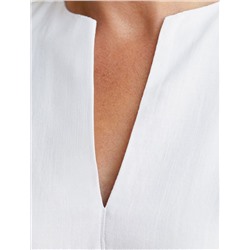 Свободный топ с V-вырезом и цельнокроеным коротким рукавом изо льна с вискозой