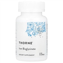 Thorne, Бисглицинат железа, 25 мг, 60 капсул