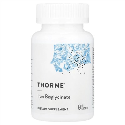 Thorne, Бисглицинат железа, 25 мг, 60 капсул