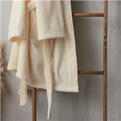 Халат махровый мужской SL HOME: Basic «Айвори», размер L, хлопок 100%, молочный