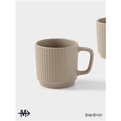 Кружки Magistro Jarwah Lausanne, 240 мл 7.8×8 см, набор 2 шт., фарфор, бежевые