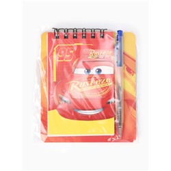 Блокнот А7 и мини ручка, Тачки