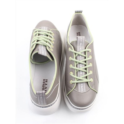 03-M27-25 GRAY Полуботинки женские (натуральная кожа)