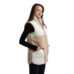 ЖИЛЕТ "ЭКО" КОМБИ С ВОРОТНИКОМ СВЕТЛЫЙ на молнии