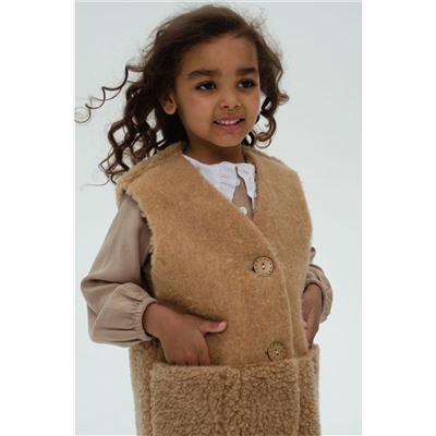 Жилет детский меховой ПЛЮША шоколад