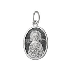 Образ (Прп. Ангелина Сербская) из серебра частично черненый штампованный