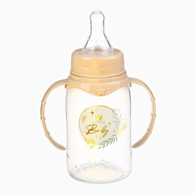 Бутылочка для кормления, новогодняя, Little Baby, классическое горло, с ручками, от 0 мес., 150 мл., цилиндр, M&B
