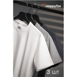 Мужская базовая футболка из хлопка 3 шт. Happyfox
